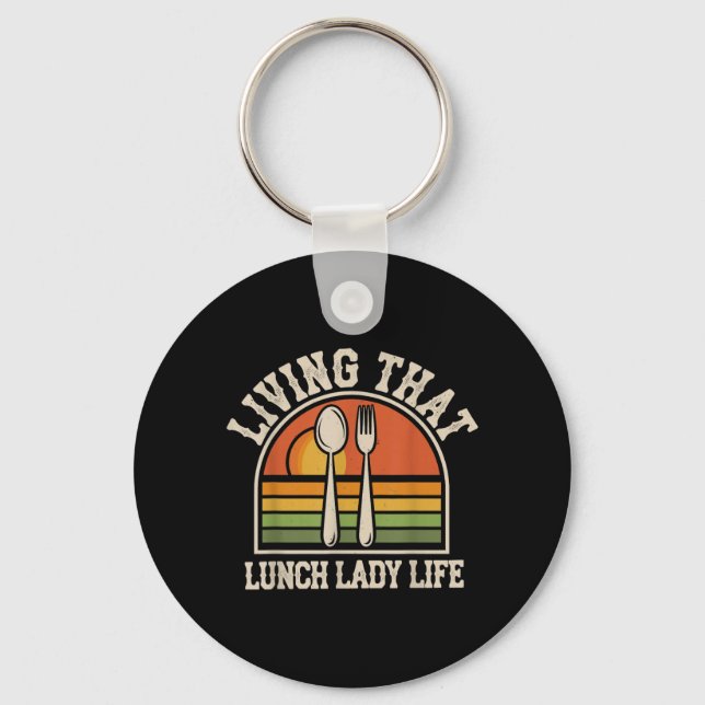 Funny Lunch Lady Key Ring (Front)