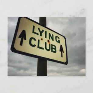 Funny Lying Club sign Postcard