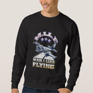 Funny M.I.Lf. Man I Like Flying Aeroplane Aviation Sweatshirt
