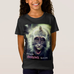 Funny macaque monkey photo T-Shirt