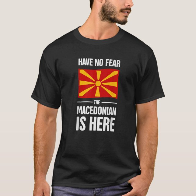 Funny Macedonian Flag Balkan Republic Of Macedonia T-Shirt (Front)
