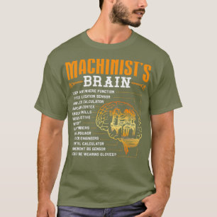 Funny Machinist Gifts  Machinists Brain T-Shirt