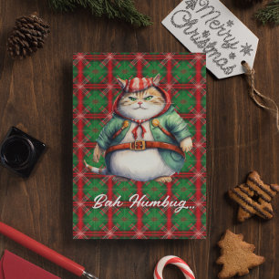 Funny Mad Cat Customisable Holiday Card