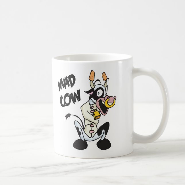 funny mad cow coffee mug (Right)
