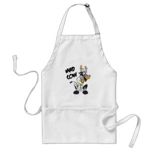 funny mad cow standard apron