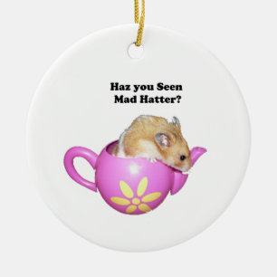  Funny Mad Hatter Dormouse Alice in Wonderland Ceramic Tree Decoration