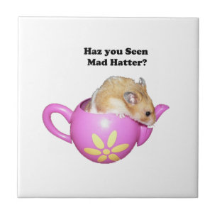  Funny Mad Hatter Dormouse Alice in Wonderland Tile