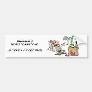 Funny Mad Scientist Bumper Sticker
