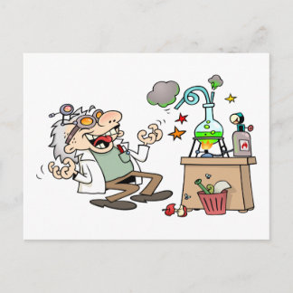 Funny Mad Scientist Postcard