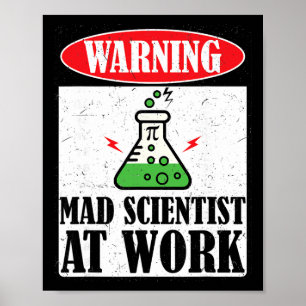 Funny Mad Scientist Science Teacher Halloween Cost Poster