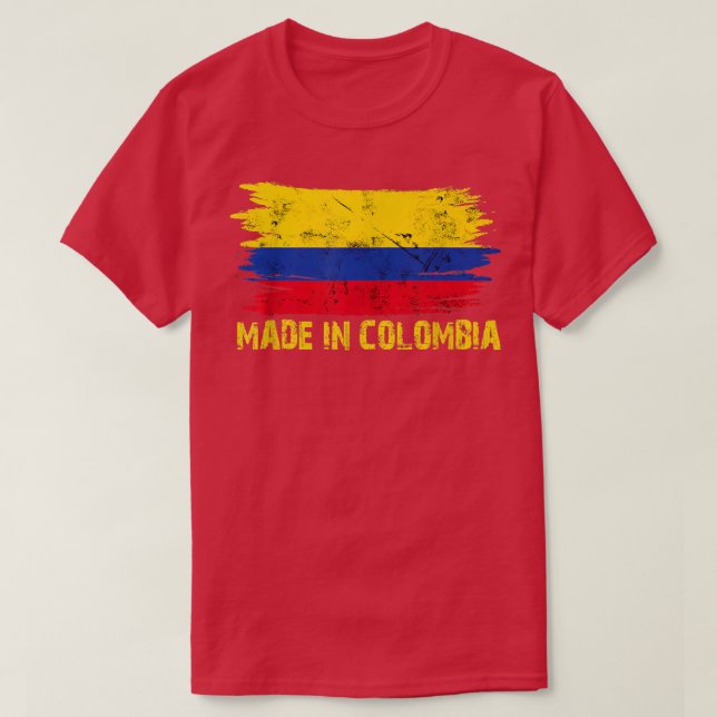 Funny Made Colombia Flag Colombian Proud In Colomb T-Shirt (Design Front)