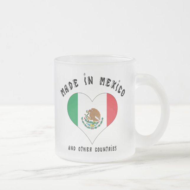 Funny Made In Mexico Frosted Glass Coffee Mug (Right)