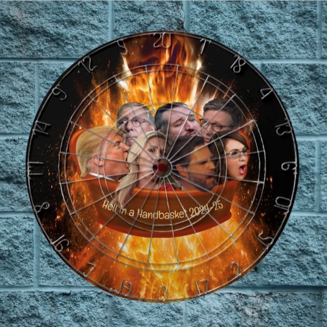 Funny MAGA Republican Hell in a Handbasket 2024-25 Dartboard (Creator Uploaded)