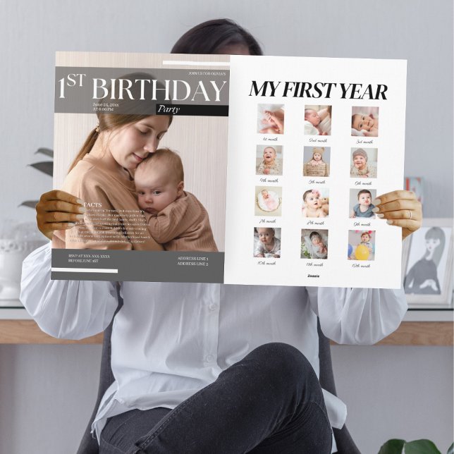 Funny magazine 1st birthday invitation  (Creator Uploaded)