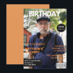 Funny Magazine Editorial Photo 78th birthday Invitation<br><div class="desc">Funny Orange Magazine Editorial Photo 78th birthday Invitation</div>