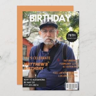 Funny Magazine Editorial Photo 78th birthday Invitation
