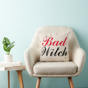 Funny magic happy halloween Bad witch Cushion
