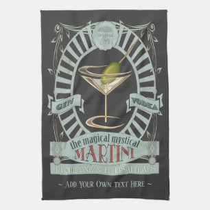 Funny Magical Martini Cocktail Personalised Kitche Tea Towel