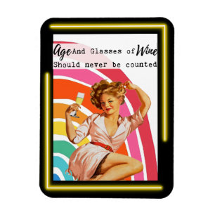 Funny Magnet Best Friend Gift "Age & Wine"