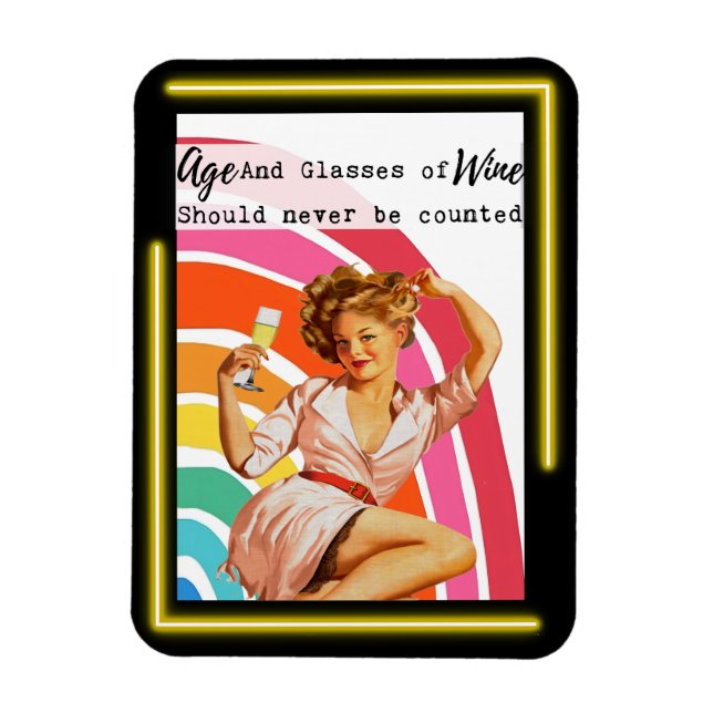 Funny Magnet Best Friend Gift "Age & Wine" (Vertical)
