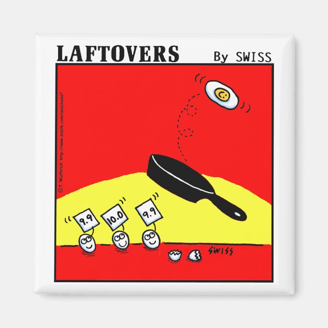 Funny Magnet Featuring Gymnast Eggs (Front)