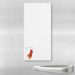 Funny Magnetic Notepad with Surprised Rooster