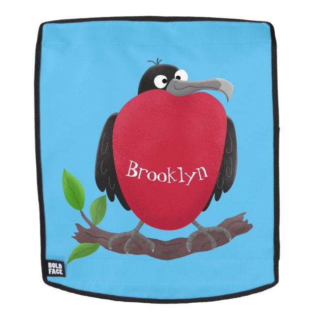 Funny magnificent frigate bird cartoon backpack (Removable Face)