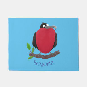 Funny magnificent frigate bird cartoon doormat