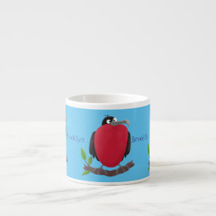 Funny magnificent frigate bird cartoon espresso cup