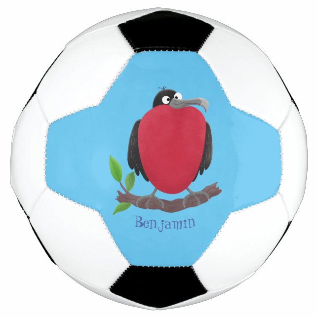 Funny magnificent frigate bird cartoon football (Front)