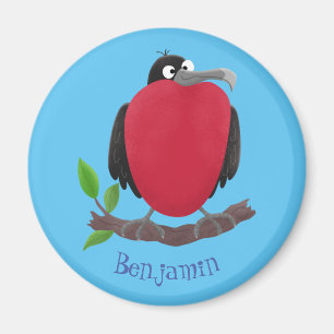 Funny magnificent frigate bird cartoon magnet