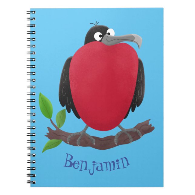 Funny magnificent frigate bird cartoon notebook (Front)