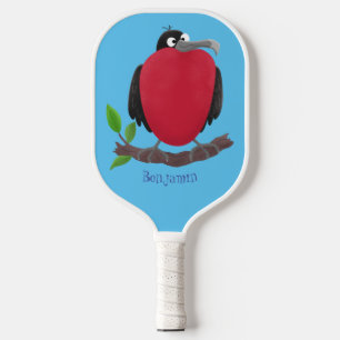 Funny magnificent frigate bird cartoon  pickleball paddle