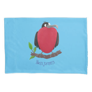 Funny magnificent frigate bird cartoon pillowcase