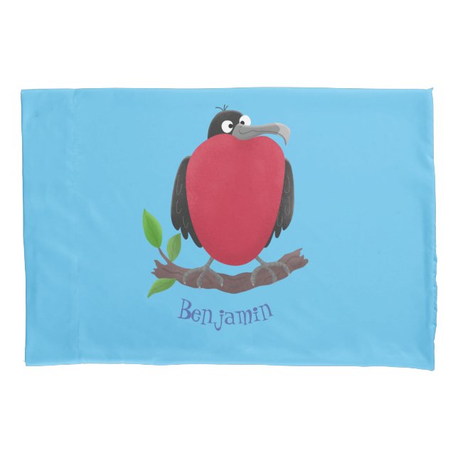 Funny magnificent frigate bird cartoon pillowcase (Front)