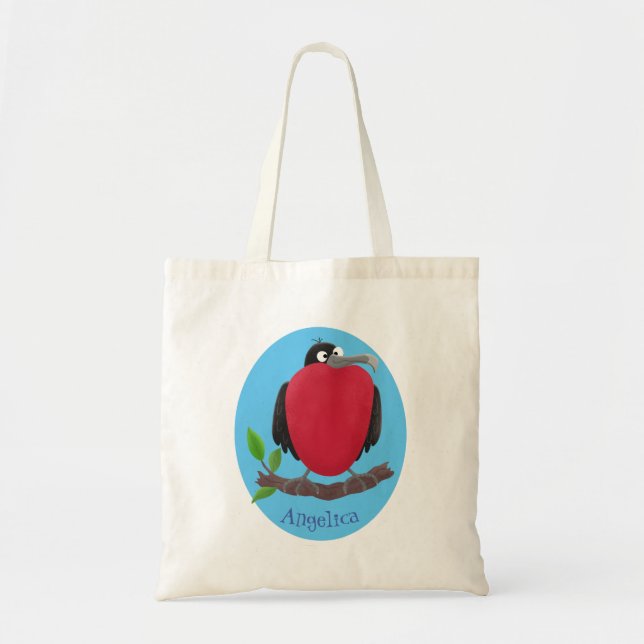 Funny magnificent frigate bird cartoon tote bag (Front)