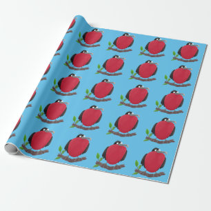 Funny magnificent frigate bird cartoon wrapping paper