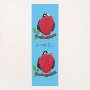 Funny magnificent frigate bird cartoon yoga mat