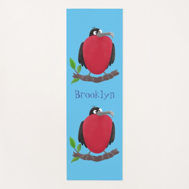 Funny magnificent frigate bird cartoon yoga mat (Front)