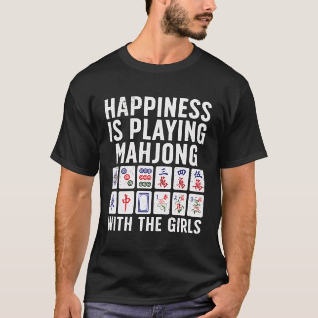 Funny Mahjong For Women Girls Tile Game Mah Jongg  T-Shirt (Front)