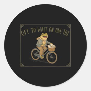 Funny Mahjong Frog Mahjong Lover Off To Wait On Classic Round Sticker