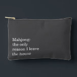 Funny Mahjong Introvert Relatable Saying Humor Accessory Pouch<br><div class="desc">This zipper pouch is perfect for mahjong players who plan their social life around tile day. The minimalist black-and-white design adds a dry, knowing sense of humor to an everyday essential you’ll actually use. Great for carrying makeup, game-day essentials, or tossing into a tote for mahjong meetups. A fun, relatable...</div>