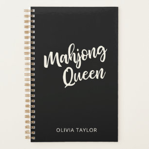 Funny Mahjong Lover Undated 2026 2027 Black Planner