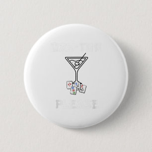 Funny Mahjong Mah-tini Tail Joke Mahjong  6 Cm Round Badge