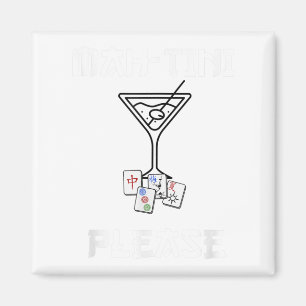 Funny Mahjong Mah-tini Tail Joke Mahjong  Magnet
