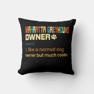 Funny Mahratta Greyhound Vintage Retro Dog Mum Dad Cushion
