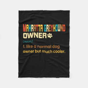Funny Mahratta Greyhound Vintage Retro Dog Mum Dad Fleece Blanket