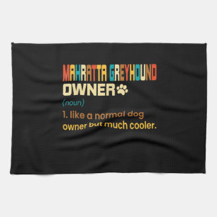 Funny Mahratta Greyhound Vintage Retro Dog Mum Dad Tea Towel