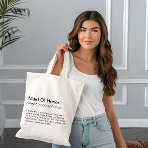 Funny Maid Of Honour definition proposal Gifts Tote Bag