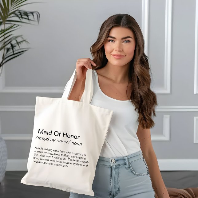 Funny Maid Of Honour definition proposal Gifts Tote Bag (Creator Uploaded)